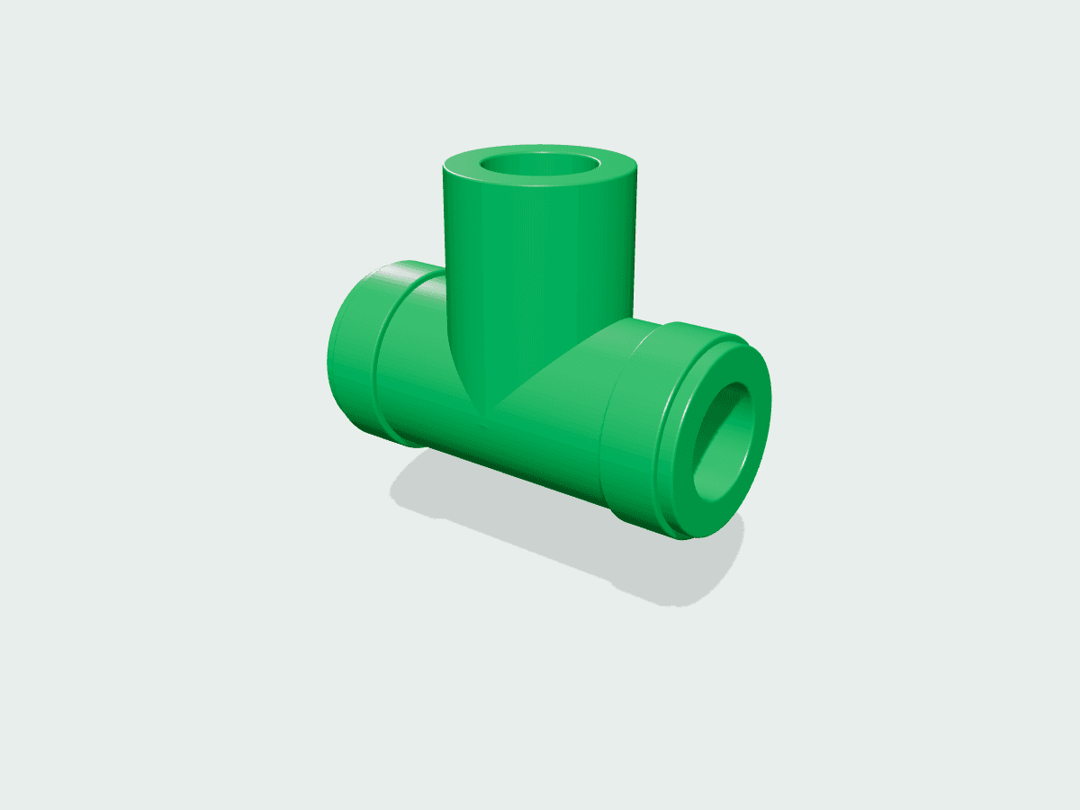 Female Threaded Tee illustrative 3D render